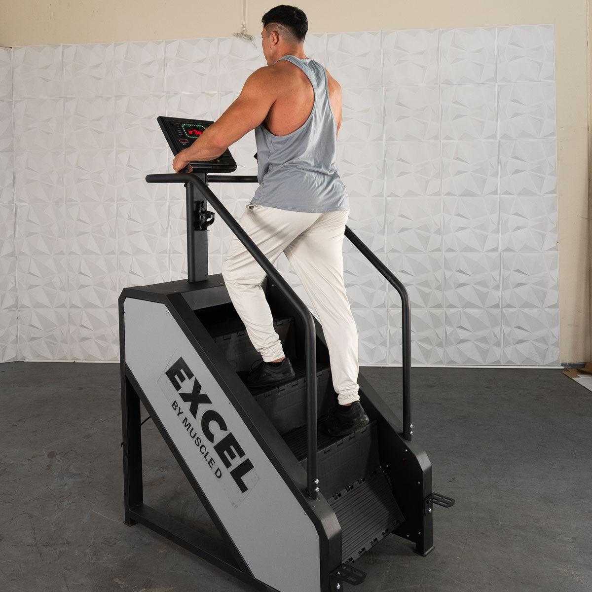 Light Commercial Stair Climber - Muscle D Fitness - Stepmill - LED Display - Heart Rate Monitor - Heavy Duty Chain Drive