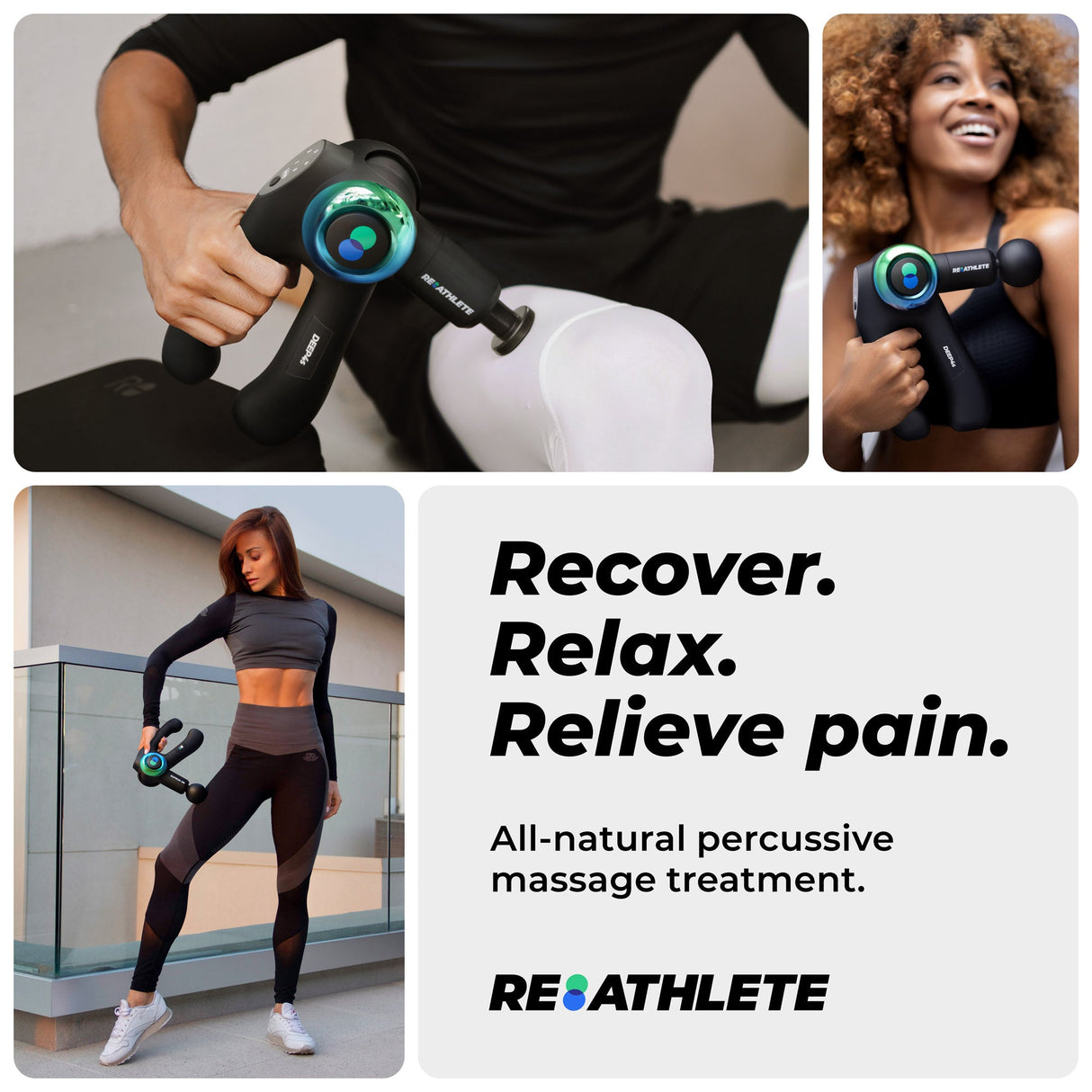 DEEP4s Percussion Massage Gun – Deep Tissue Handheld Massager for Pain Relief, Muscle Recovery & Knot Release