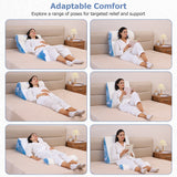 EASYNEST 10-in-1 Bed Wedge Pillow Set – Adjustable Back Support, Acid Reflux Relief, Leg Elevation & Post-Surgery Comfort