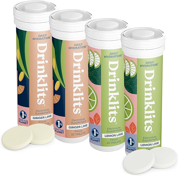 Ginger-Lime & Lemon Lime Electrolyte Tablets (4) Tube Bundle