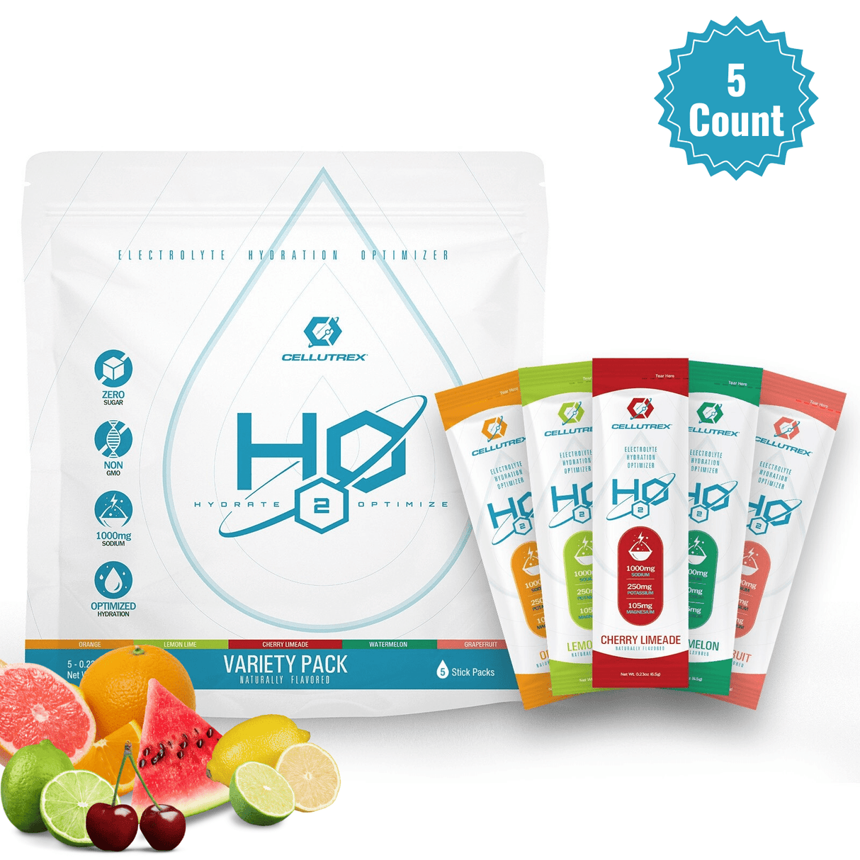 H2O ELECTROLYTES™ - Sample Variety Pack (5 Count) | Zero Sugar Electrolyte Powder