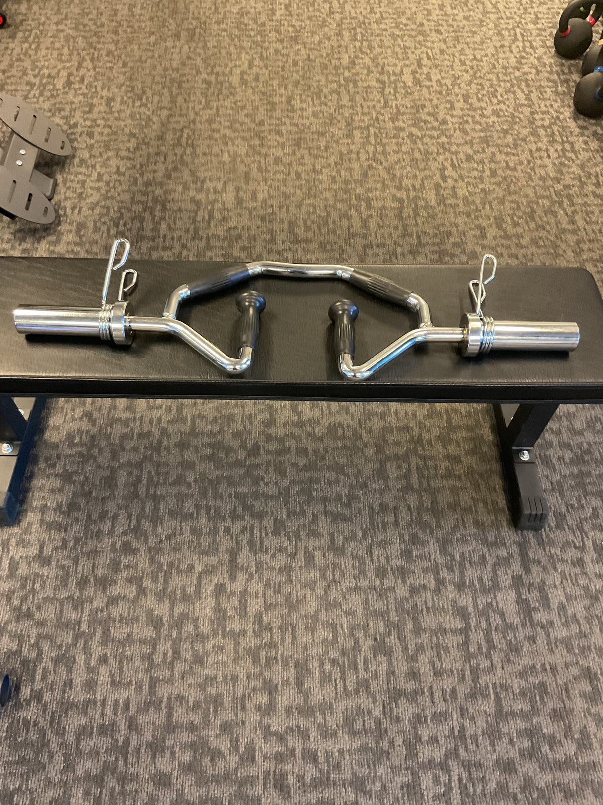 SFE BI-TRI-TRAP Bar – Olympic Chrome Curl & Row Bar with Ergonomic Grips and 200 lb Capacity (25 lb Bar, Includes Collars)