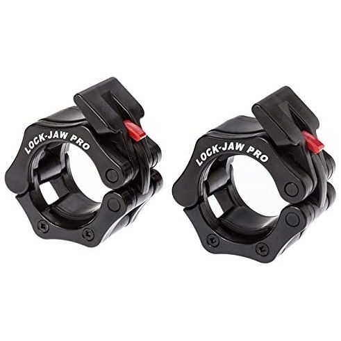 SFE Lock-Jaw Olympic Barbell Collars – Quick-Release 2" Bar Clamps for Secure Weight Lifting, Black (Pair)