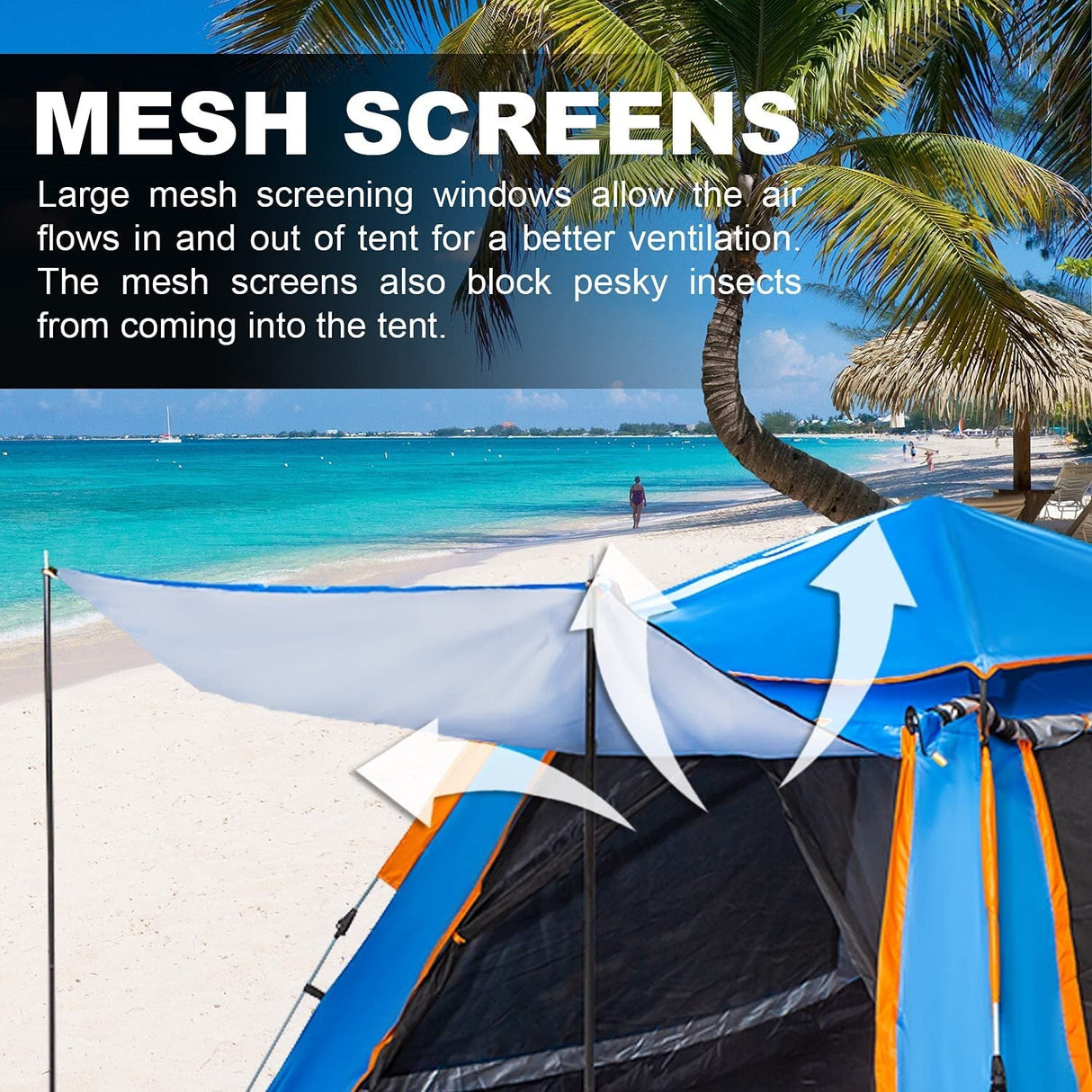 GlareWheel Instant Pop Up Tent 5 Person Blue