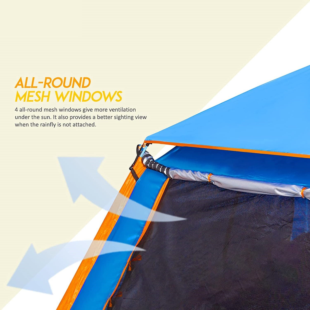 GlareWheel Instant Pop Up Tent 5 Person Blue