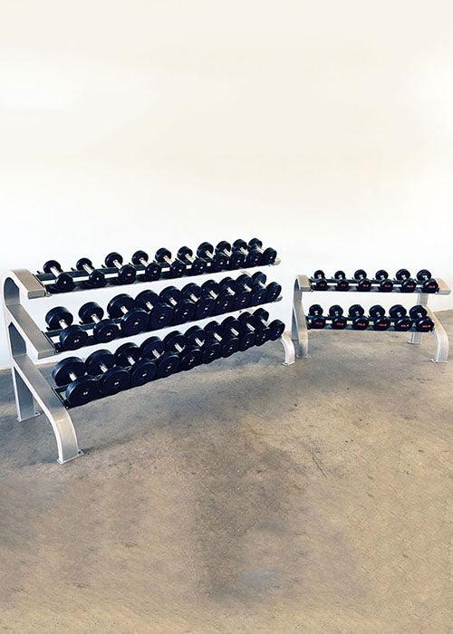 Three Tier 12 Pairs Dumbbell Rack - Muscle D Fitness - Commercial Grade 3 Tier Dummbbell Rack