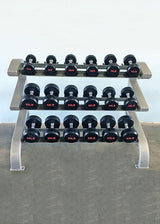 Three Tier 9 Pairs Dumbbell Rack - Muscle D Fitness -  Commercial Grade 3 Tier Dummbbell Rack