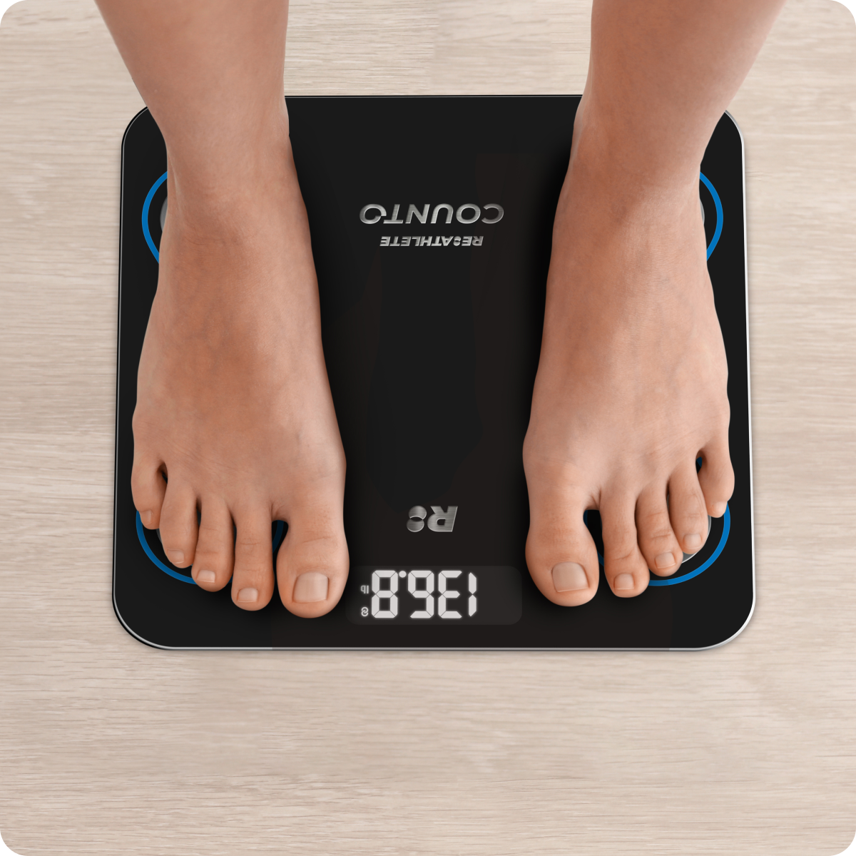 COUNTO Smart Body Scale – Digital Bluetooth Scale with Body Composition Analyzer, App Sync, Athlete & Baby Mode