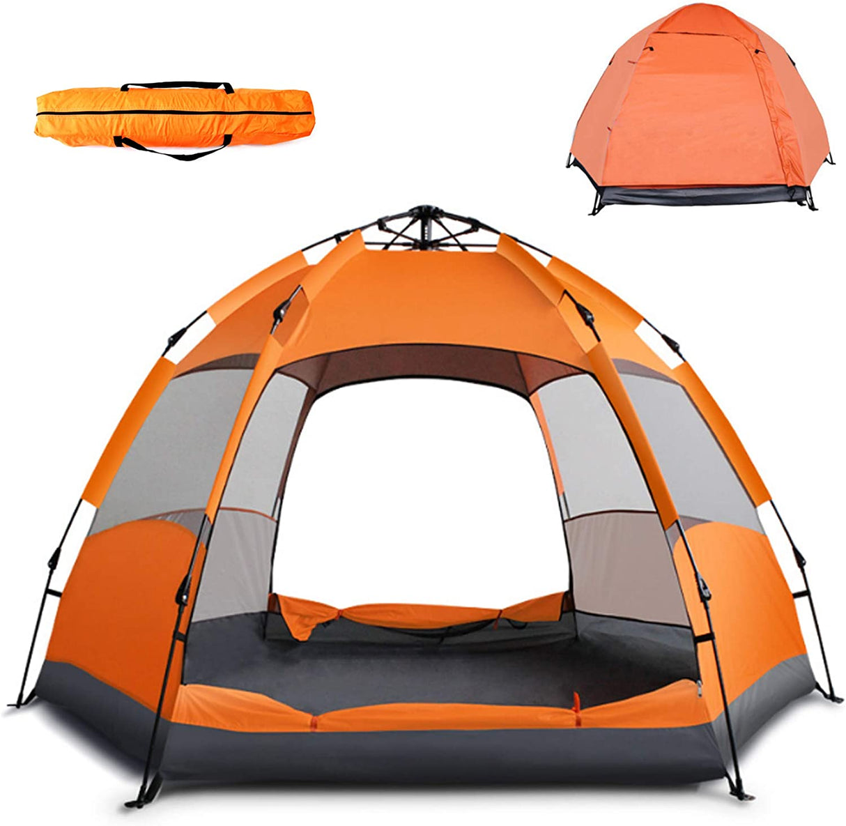 GlareWheel Instant Pop Up Tent 4 Person Orange