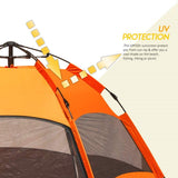 GlareWheel Instant Pop Up Tent 4 Person Orange