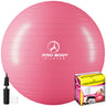 Yoga Ball for Pregnancy, Fitness, Balance, Workout at Home, Office and Physical Therapy (Pink)