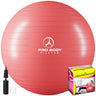 Yoga Ball for Pregnancy, Fitness, Balance, Workout at Home, Office and Physical Therapy (Red)