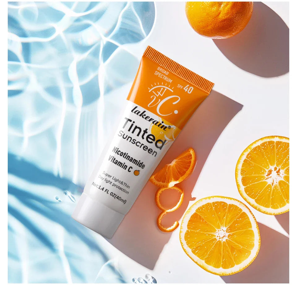 SPF40 Tinted Moisturizing VC Sunscreen Skin Protection Refreshing Makeup Sunscreen Cream UV Anti-aging Resistance Sunscreen