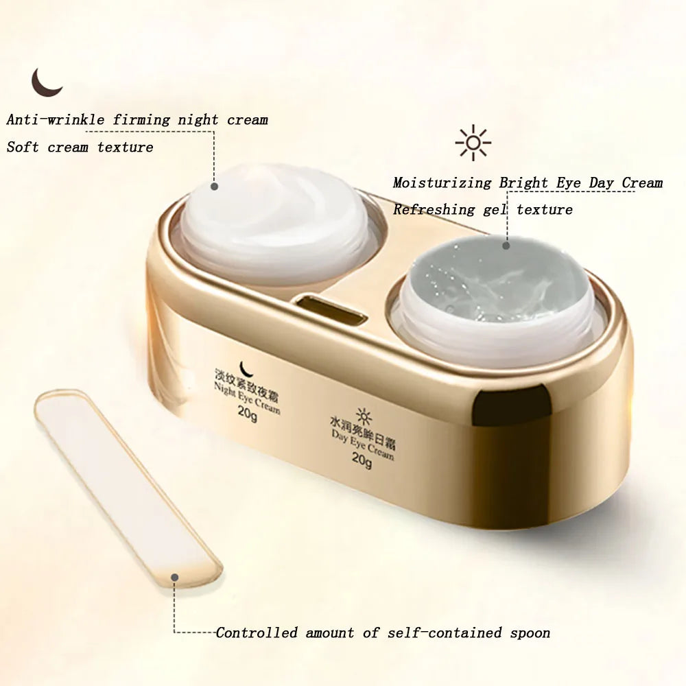 40g Day Eye Cream Night Eye Cream Double Skin Care Reduce Dark Circles Tightens Eye Contour Anti Wrinkle Eye Puffiness Eye Care