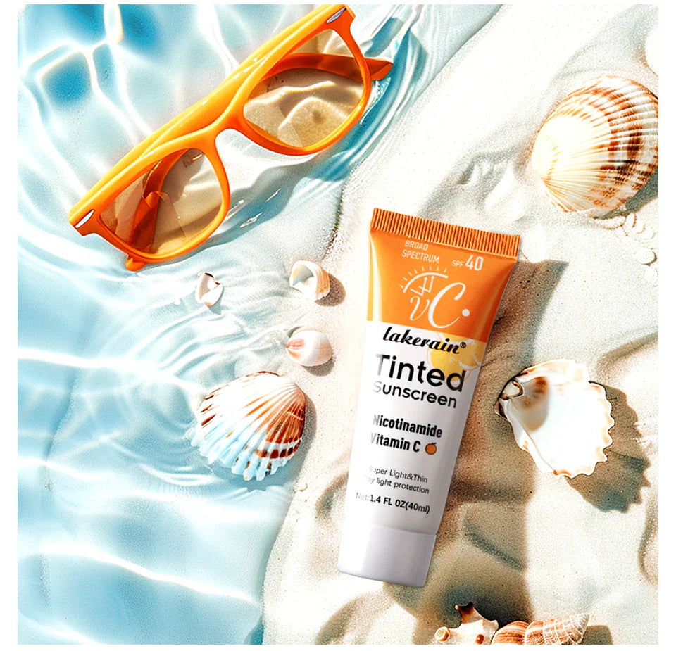 SPF40 Tinted Moisturizing VC Sunscreen Skin Protection Refreshing Makeup Sunscreen Cream UV Anti-aging Resistance Sunscreen