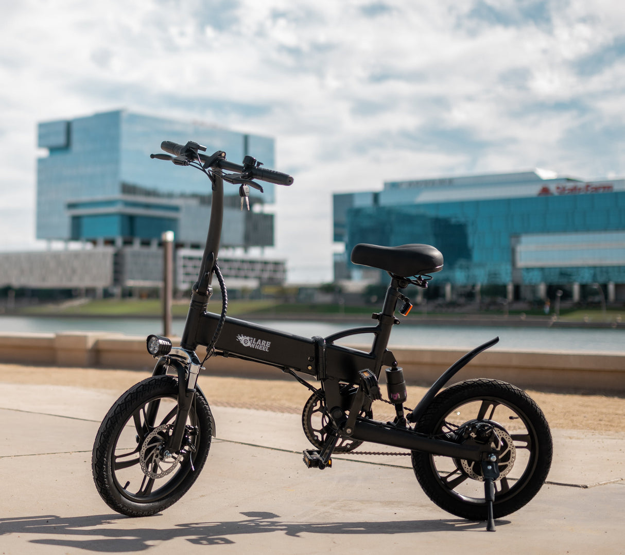 GlareWheel 16'' Folding Electric City Bike X3 Black