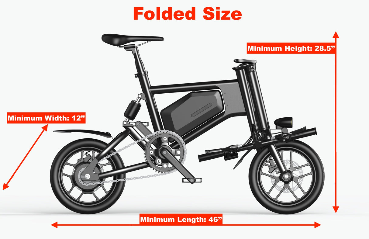 GlareWheel 12'' Foldable Electric Bike Urban Fashion X5 White