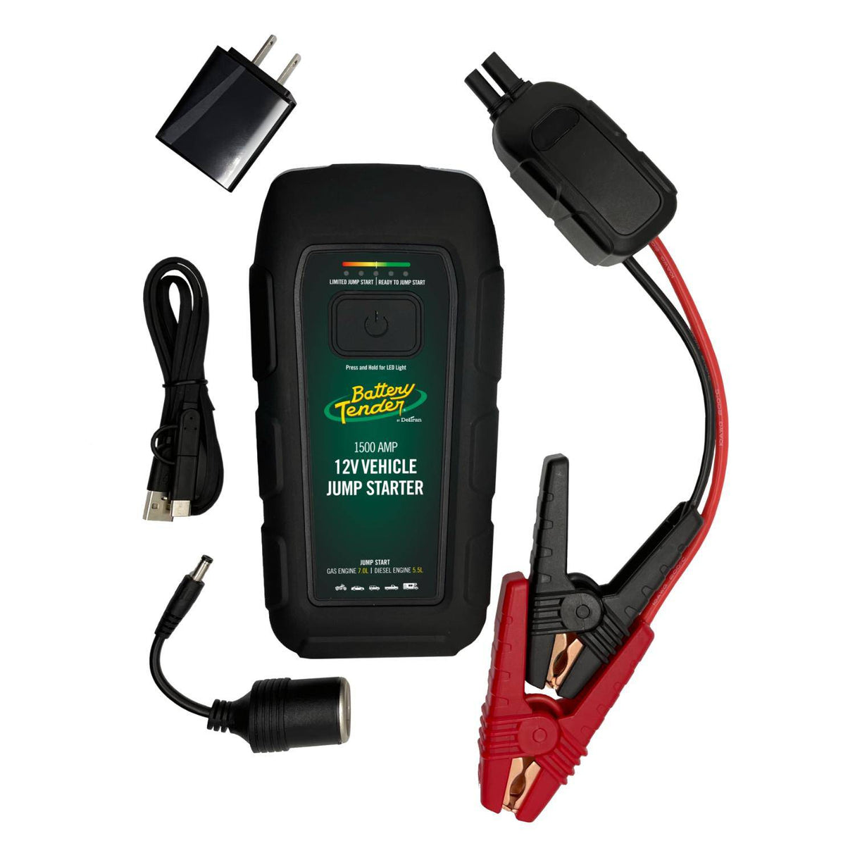 Battery Tender® 1500 AMP Jump Starter & 12000mAh Power Bank – For Gas & Diesel Engines (Up to V8)