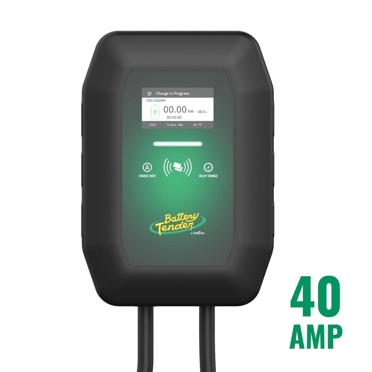 eCharge 40 AMP Level 2 EV Charger – Indoor/Outdoor Wall-Mounted with Plug-In or Hardwired Installation