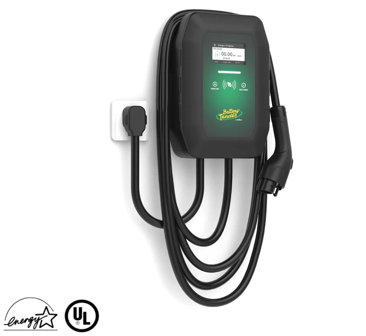 eCharge 40 AMP Level 2 EV Charger – Indoor/Outdoor Wall-Mounted with Plug-In or Hardwired Installation