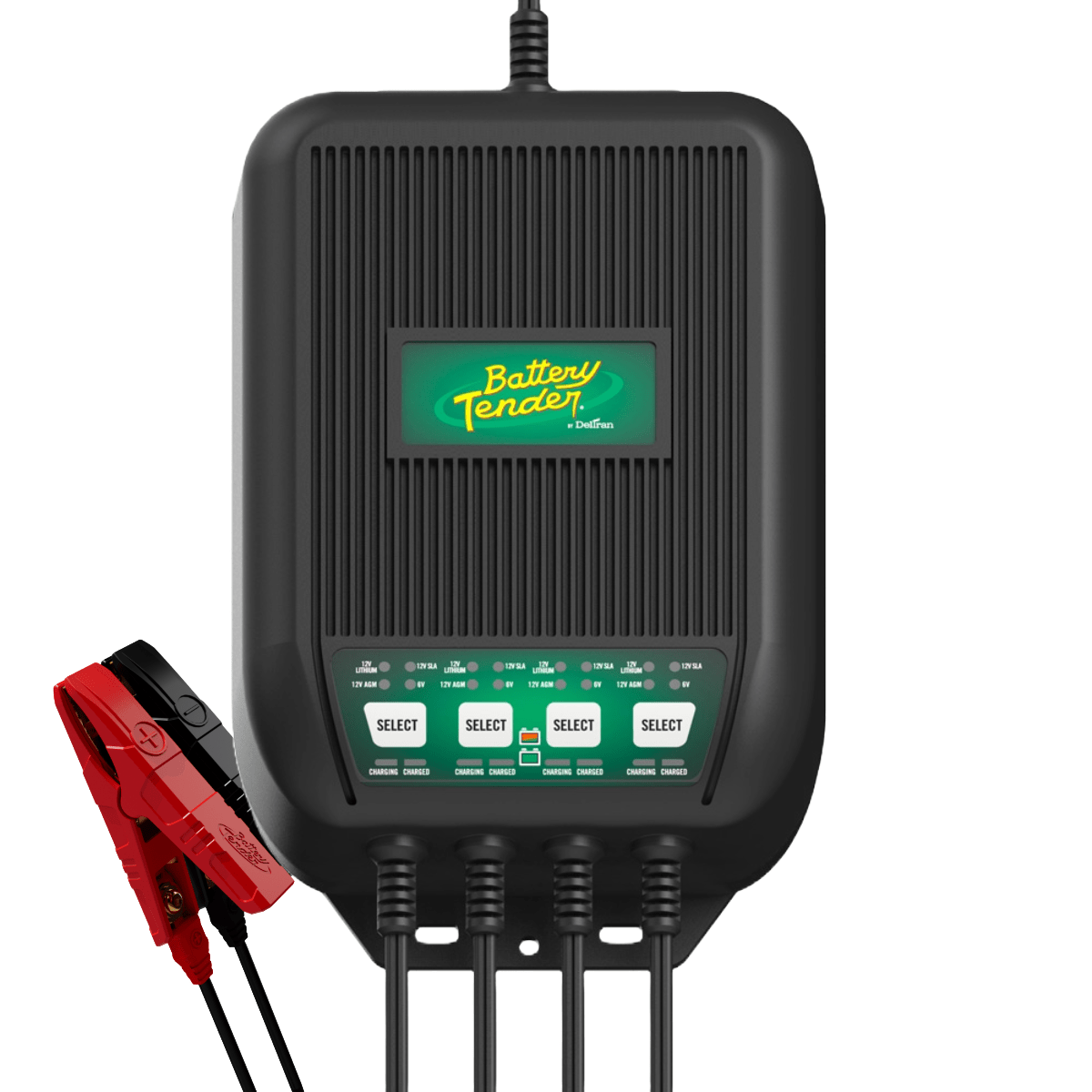 Battery Tender® 4-Bank Selectable 12V/6V 12 AMP Battery Charger – Weatherproof Multi-Bank Smart Charger
