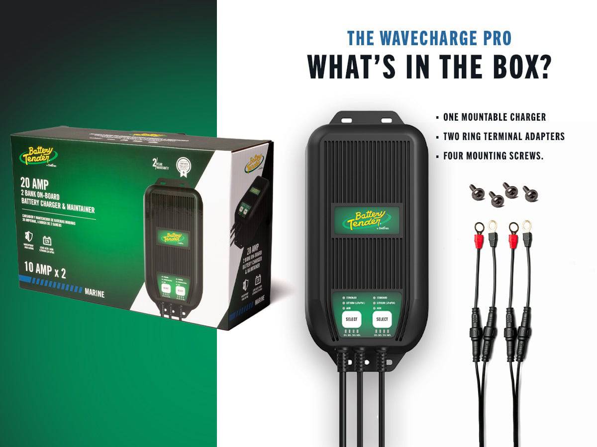 WaveCharge Pro 3-Bank 12V 30 AMP Marine Battery Charger – On-Board Smart Charging System