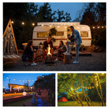 Gardenreet 48FT Outdoor Bistro Lights, Shatterproof LED Bulbs(Plastic/Glass,1 Spare), IP65 Waterproof Hanging Lights for Camping, Wedding, Backyard, Porch, Deck, Party, Garden