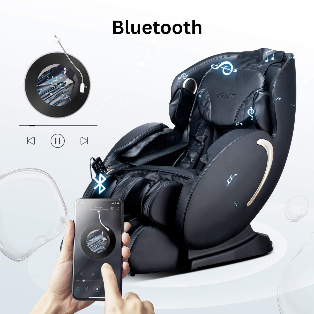 Bosscare 3D Zero Gravity Full Body Shiatsu Massage Chair with Heat, App & Voice Control (SAK32840)