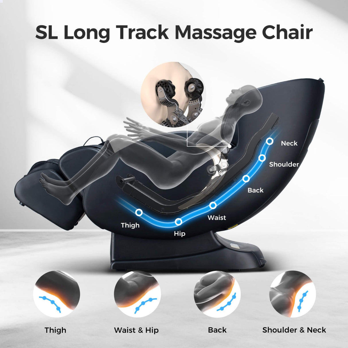 Bosscare 3D Zero Gravity Full Body Shiatsu Massage Chair with Heat, App & Voice Control (SAK32840)
