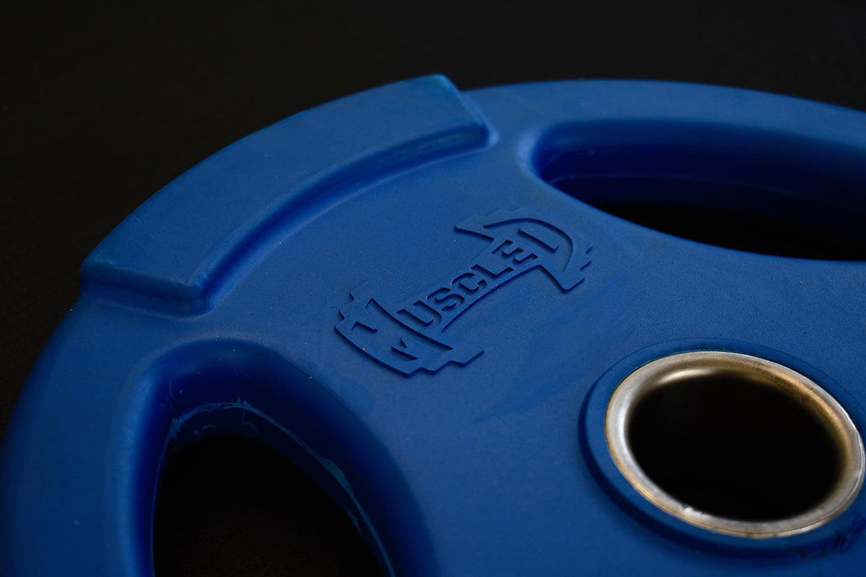 RUBBER COATED COLORED OLYMPIC PLATES: Rubber Plates, per Pair - Muscle D Fitness - Weights Pairs