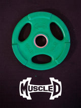 RUBBER COATED COLORED OLYMPIC PLATES: Rubber Plates, per Pair - Muscle D Fitness - Weights Pairs