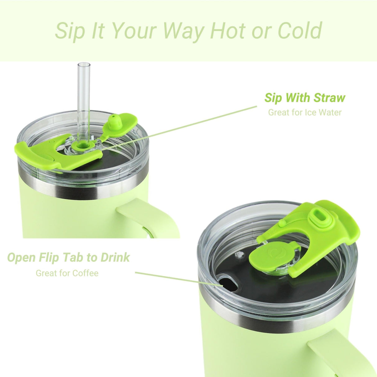 Drinco 40oz Tumbler with Handle (Kiwi)