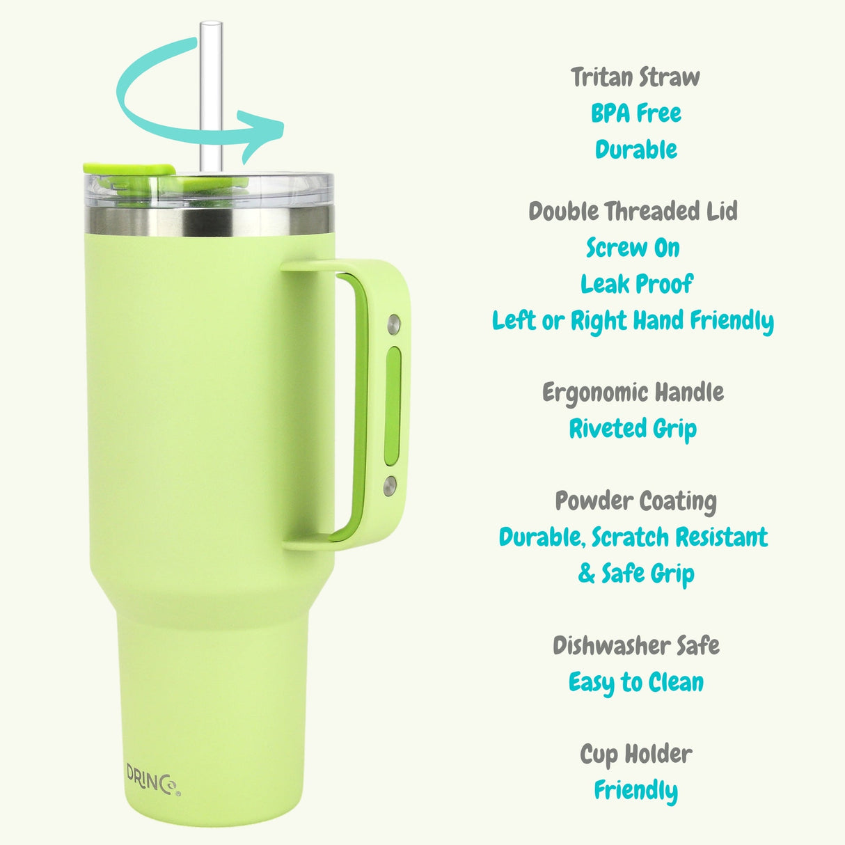 Drinco 30oz Tumbler with Handle (Kiwi)