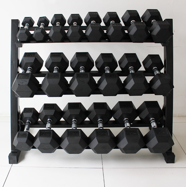 SFE 48" 3-Tier Dumbbell Rack – Heavy-Duty Steel Weight Storage Shelf, 1000 LB Capacity