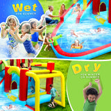 7-in-1 Inflatable Water Slide Bounce House with Pool