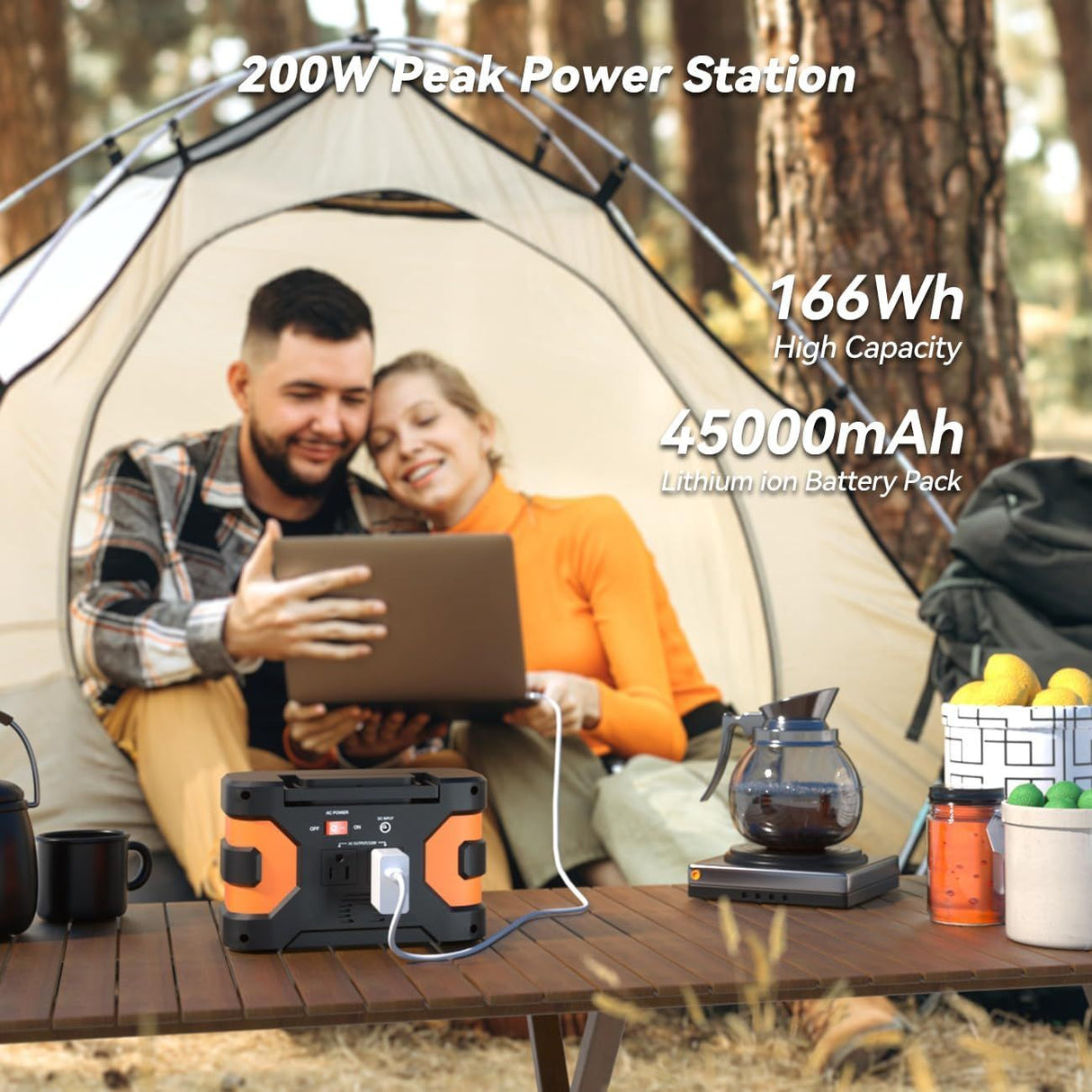 Portable Power Station 200W CPAP Backup Battery for Camping Emergency