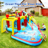 7-in-1 Inflatable Water Slide Bounce House with Pool