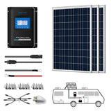 ACOPOWER 12V  Polycrystalline Solar RV Kits + MPPT / PWM Charge Controller