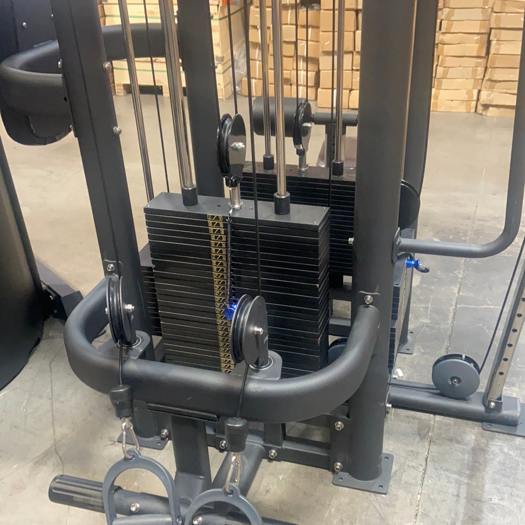 SFE Commercial 4-Station Jungle Gym – Multi-User Cable Machine with 4 Weight Stacks for Full-Body Training (319 lb Max Stack)