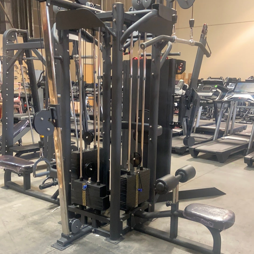 SFE Commercial 4-Station Jungle Gym – Multi-User Cable Machine with 4 Weight Stacks for Full-Body Training (319 lb Max Stack)