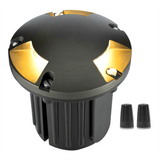 Gardenreet Solid Brass Well Lights Low Voltage, IP65 Waterproof  LED 12V Outdoor Ground Lights Use 5W 450LM LED MR16 Bulb for Garden, Sideway, Lawn, Walkway(Three-Direction Turret 2204C)
