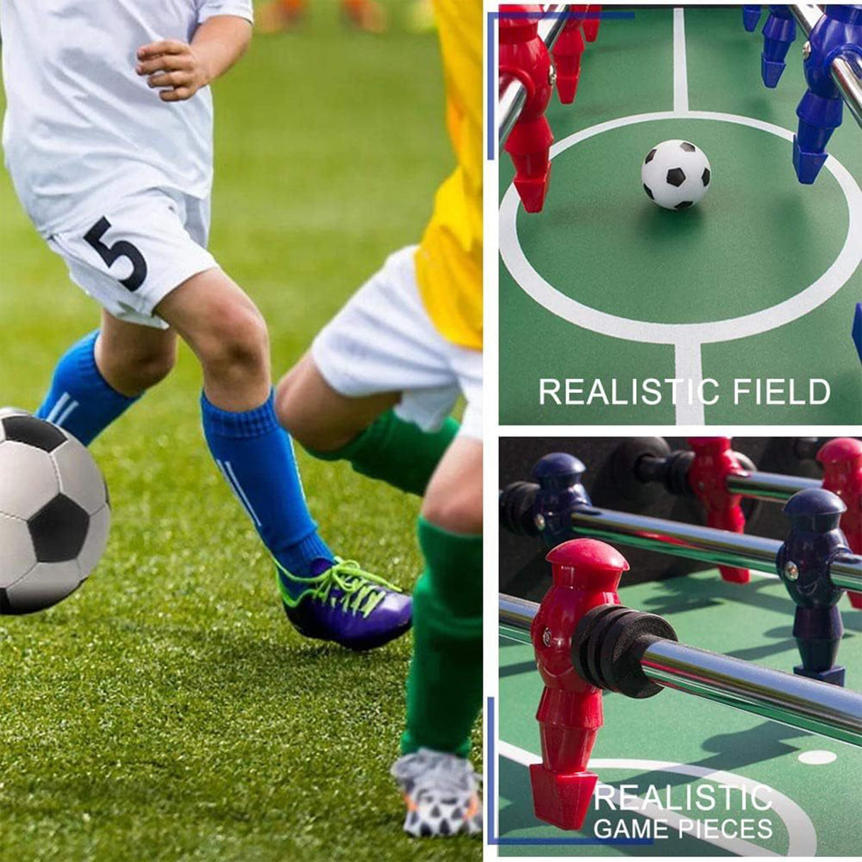 Premium Full-Size Foosball Soccer Table for Adults – 56" Regulation Game Room Table with Chrome Rods & Drink Holders
