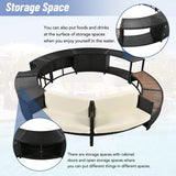 Large Premium Surround Spa Patio Rattan Sofa Set With Storage Compartments And Cushions (SAK75629)