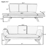 Outdoor Adjustable Wooden Patio Daybed Sofa With Cushions (SAK41345)