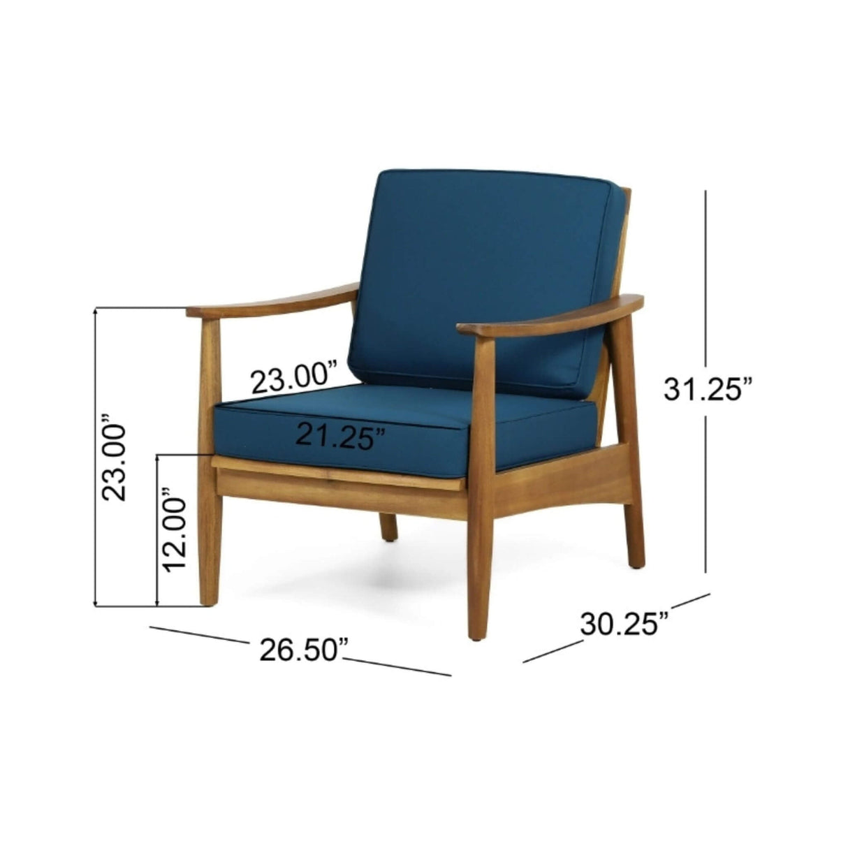 Premium 4-Piece Wooden Outdoor Patio Conversation Seating Set With Cushions (SAK31469)