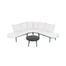Premium Half- Moon 6-Person Curved All-Weather Outdoor Furniture Sofa Patio Set With Coffee Table And Cushions (SAK76332)