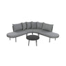 Premium Half- Moon 6-Person Curved All-Weather Outdoor Furniture Sofa Patio Set With Coffee Table And Cushions (SAK76332)