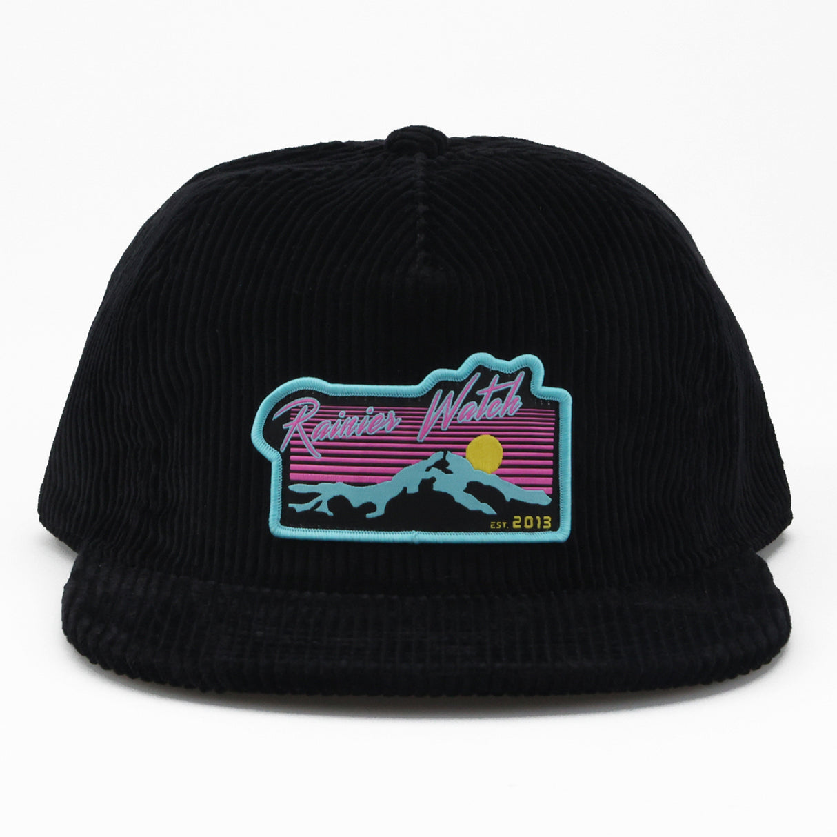 Neon Sunset Corduroy Cap - Black