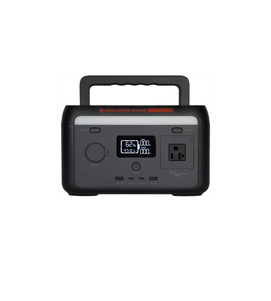 Sasquatch 300W Portable Power Station – 204.8Wh LiFePO4 Battery with AC/USB/Car Outputs, Solar Input, Bluetooth & Wi-Fi Connectivity