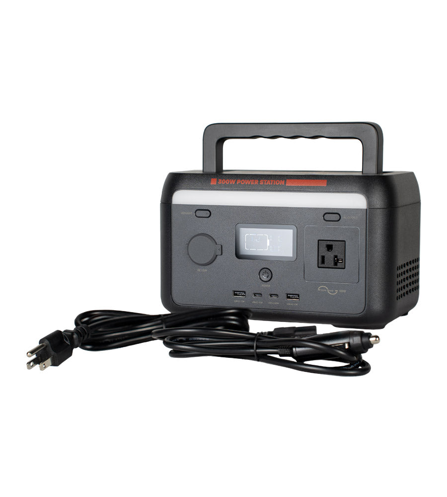Sasquatch 300W Portable Power Station – 204.8Wh LiFePO4 Battery with AC/USB/Car Outputs, Solar Input, Bluetooth & Wi-Fi Connectivity